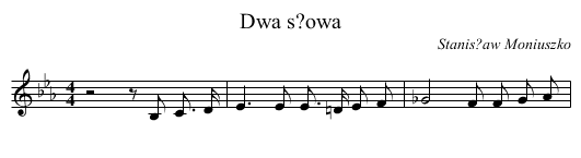 Dwa s?owa - staff notation
