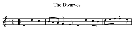 Dwarves, The  - staff notation