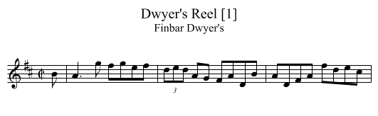 Dwyer's Reel [1] - staff notation