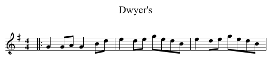 Dwyer's - staff notation