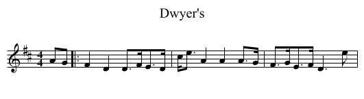 Dwyer's - staff notation