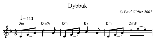 Dybbuk - staff notation