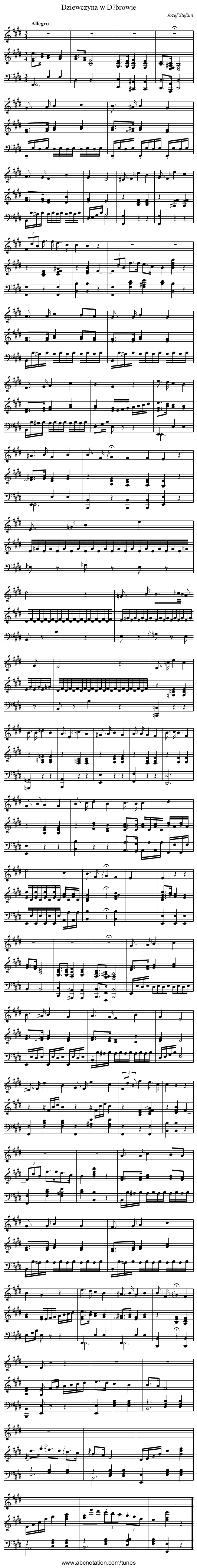 Dziewczyna w D?browie - staff notation