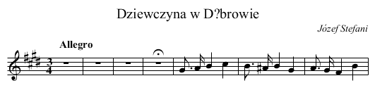 Dziewczyna w D?browie - staff notation