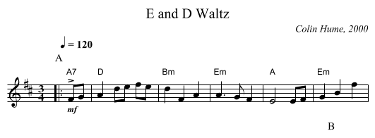 E and D Waltz - staff notation