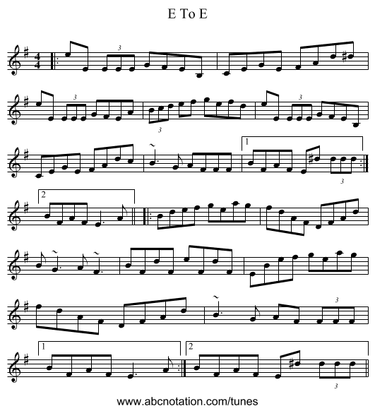 E To E - staff notation