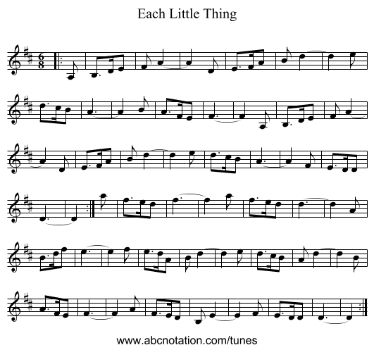 Each Little Thing - staff notation