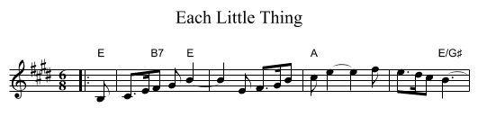 Each Little Thing - staff notation