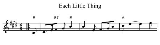 Each Little Thing - staff notation