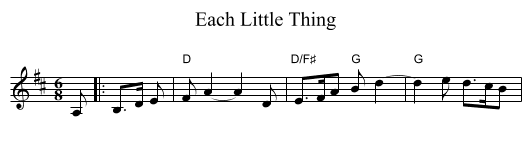 Each Little Thing - staff notation