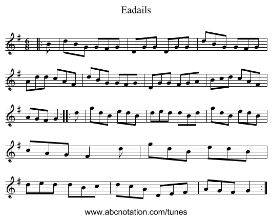 Eadails - staff notation