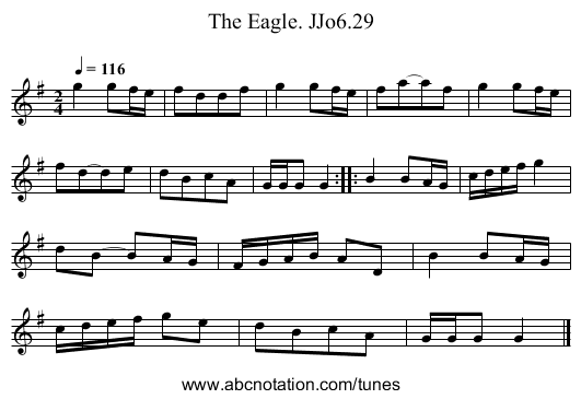 Eagle. JJo6.29, The - staff notation