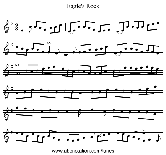 Eagle's Rock - staff notation