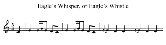 Eagle’s Whisper, or Eagle’s Whistle - staff notation