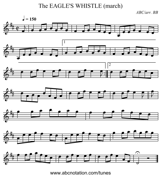 EAGLE'S WHISTLE (march), The - staff notation