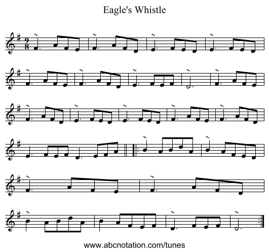 Eagle's Whistle - staff notation