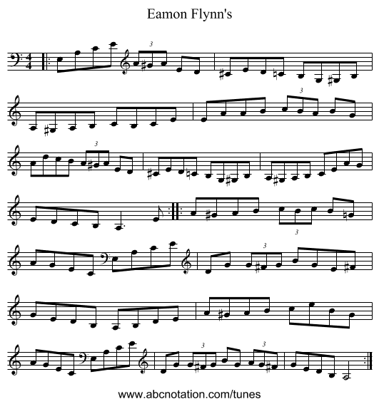 Eamon Flynn's - staff notation