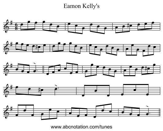 Eamon Kelly's - staff notation