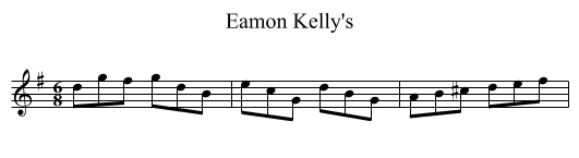Eamon Kelly's - staff notation
