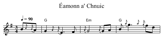 Éamonn a' Chnuic - staff notation