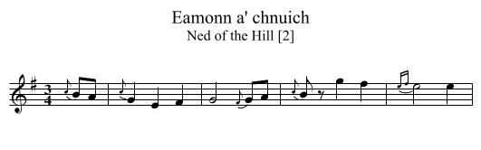 Eamonn a' chnuich - staff notation