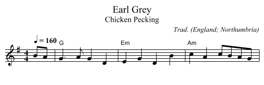 Earl Grey - staff notation
