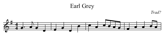 Earl Grey - staff notation