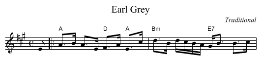 Earl Grey - staff notation