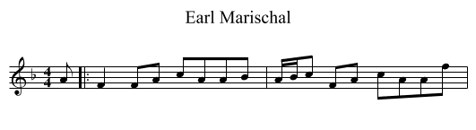 Earl Marischal - staff notation
