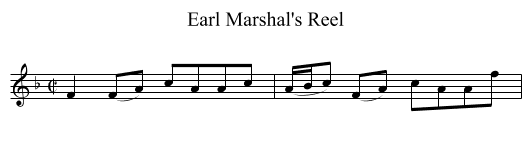 Earl Marshal's Reel - staff notation