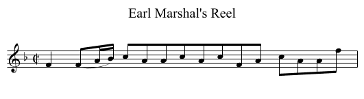 Earl Marshal's Reel - staff notation