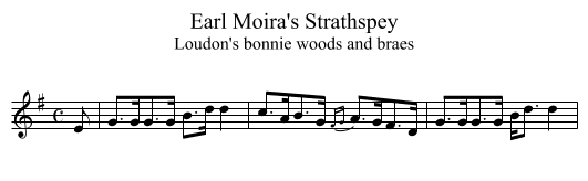 Earl Moira's Strathspey - staff notation