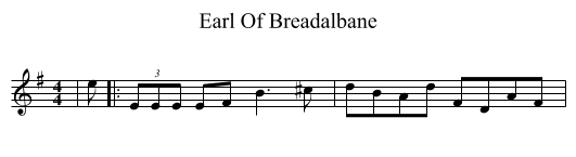 Earl Of Breadalbane - staff notation