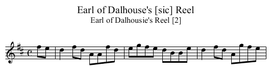 Earl of Dalhouse's [sic] Reel - staff notation