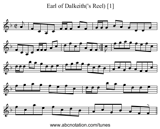 Earl of Dalkeith('s Reel) [1] - staff notation