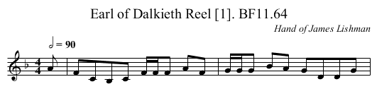 Earl of Dalkieth Reel [1]. BF11.64 - staff notation