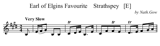 Earl of Elgins Favourite    Strathspey   [E] - staff notation