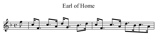 Earl of Home - staff notation