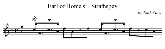 Earl of Home's    Strathspey - staff notation