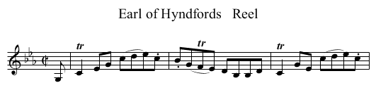 Earl of Hyndfords   Reel - staff notation