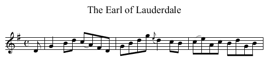 Earl of Lauderdale, The - staff notation