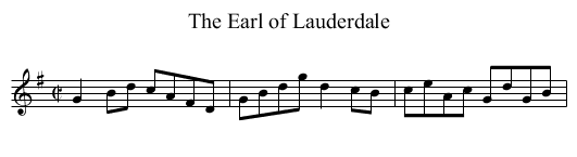 Earl of Lauderdale, The - staff notation