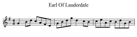 Earl Of Lauderdale - staff notation