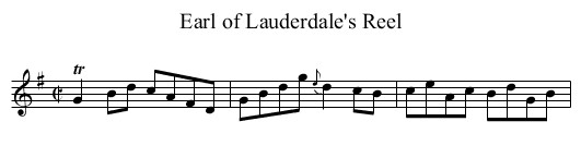 Earl of Lauderdale's Reel - staff notation
