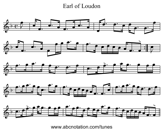 Earl of Loudon - staff notation