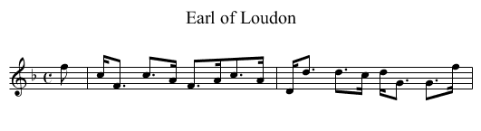 Earl of Loudon - staff notation