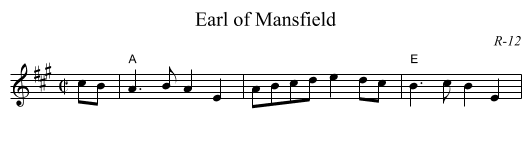 Earl of Mansfield - staff notation