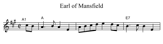 Earl of Mansfield - staff notation
