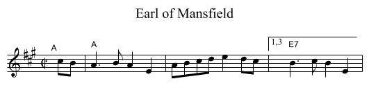 Earl of Mansfield - staff notation