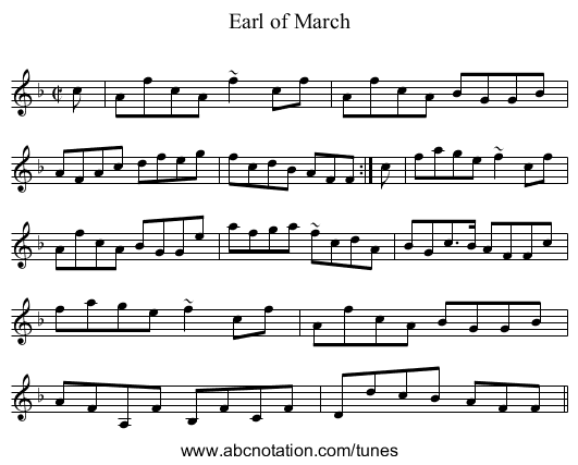 Earl of March - staff notation